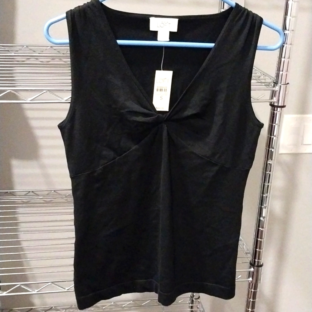 Loft black lightweight sleevless sweater NWT